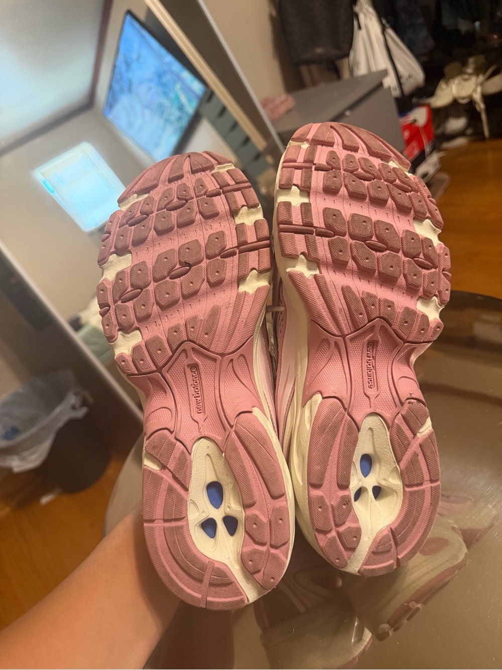 New Balance Women's Pink and White Athletic Running Shoes - Picture 4 of 4